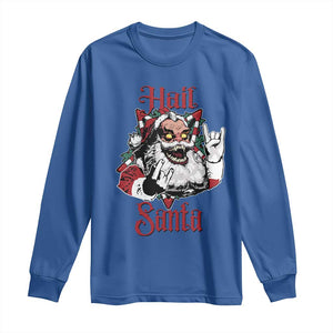 Hail Santa Heavy Metal Christmas Long Sleeve Shirt Krampus Xmas Rock & Roll TS11 Royal Blue Print Your Wear