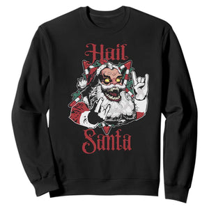 Hail Santa Heavy Metal Christmas Sweatshirt Krampus Xmas Rock & Roll TS11 Black Print Your Wear