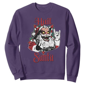 Hail Santa Heavy Metal Christmas Sweatshirt Krampus Xmas Rock & Roll TS11 Purple Print Your Wear