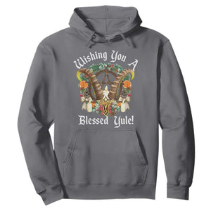 Wishing You A Blessed Yule Hoodie Yule Goat Pagan TS11 Charcoal Print Your Wear