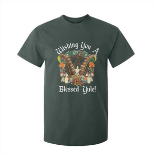 Wishing You A Blessed Yule T Shirt For Kid Yule Goat Pagan TS11 Dark Forest Green Print Your Wear