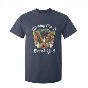 Wishing You A Blessed Yule T Shirt For Kid Yule Goat Pagan TS11 Navy Print Your Wear