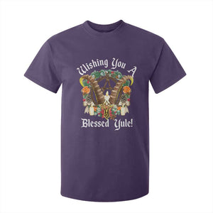 Wishing You A Blessed Yule T Shirt For Kid Yule Goat Pagan TS11 Purple Print Your Wear