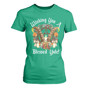 Wishing You A Blessed Yule T Shirt For Women Yule Goat Pagan TS11 Irish Green Print Your Wear