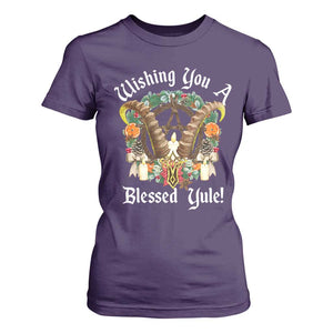 Wishing You A Blessed Yule T Shirt For Women Yule Goat Pagan TS11 Purple Print Your Wear