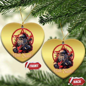 Funny Xmas Hail Santa Christmas Ornament Sleigher Heavy Metal TS11 Heart Gold Print Your Wear