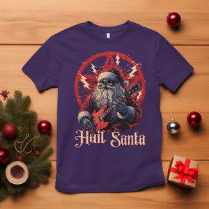 Funny Christmas Hail Santa T Shirt Sleigher Heavy Metal Xmas TS11 Purple Print Your Wear