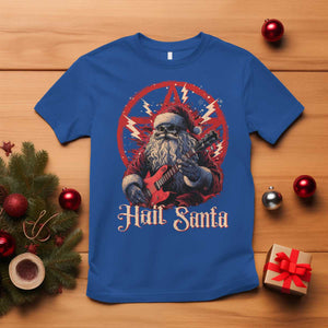 Funny Christmas Hail Santa T Shirt Sleigher Heavy Metal Xmas TS11 Royal Blue Print Your Wear