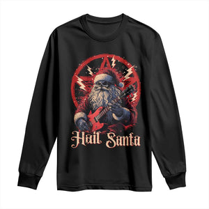 Funny Christmas Hail Santa Long Sleeve Shirt Sleigher Heavy Metal Xmas TS11 Black Print Your Wear