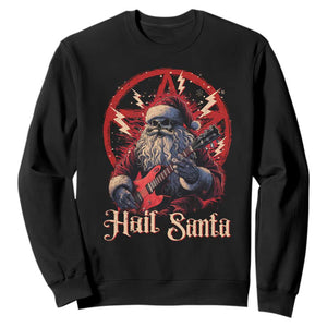 Funny Christmas Hail Santa Sweatshirt Sleigher Heavy Metal Xmas TS11 Black Print Your Wear