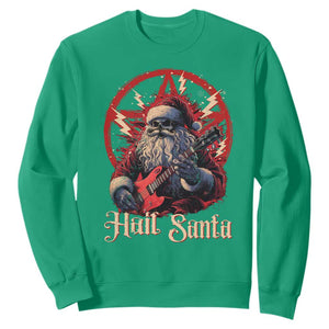 Funny Christmas Hail Santa Sweatshirt Sleigher Heavy Metal Xmas TS11 Irish Green Print Your Wear