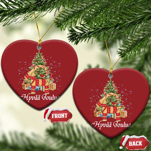 Hyvaa joulua Christmas Ornament Finland Xmas Yulegoat Xmas Tree Himmeli TS11 Heart Red Print Your Wear