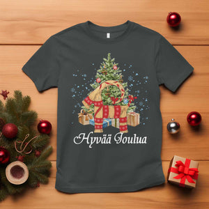 Hyv joulua T Shirt Finland Christmas Yulegoat Xmas Tree Himmeli TS11 Dark Heather Print Your Wear