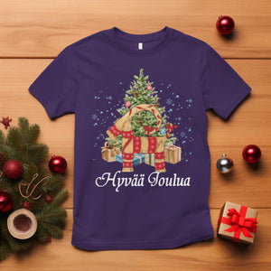 Hyv joulua T Shirt Finland Christmas Yulegoat Xmas Tree Himmeli TS11 Purple Print Your Wear