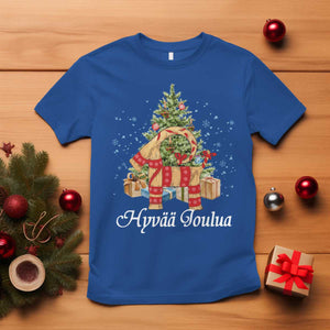 Hyv joulua T Shirt Finland Christmas Yulegoat Xmas Tree Himmeli TS11 Royal Blue Print Your Wear