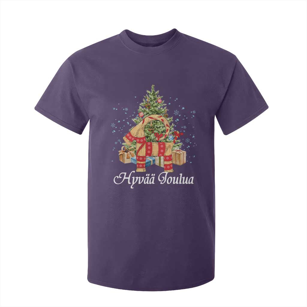 Hyv joulua T Shirt For Kid Finland Christmas Yulegoat Xmas Tree Himmeli TS11 Purple Print Your Wear