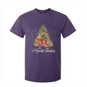 Hyv joulua T Shirt For Kid Finland Christmas Yulegoat Xmas Tree Himmeli TS11 Purple Print Your Wear
