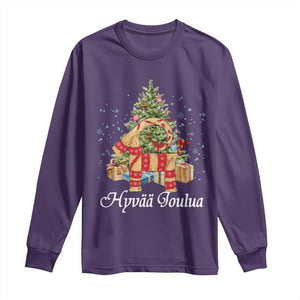 Hyv joulua Long Sleeve Shirt Finland Christmas Yulegoat Xmas Tree Himmeli TS11 Purple Print Your Wear