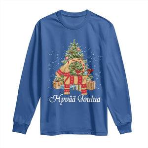 Hyv joulua Long Sleeve Shirt Finland Christmas Yulegoat Xmas Tree Himmeli TS11 Royal Blue Print Your Wear