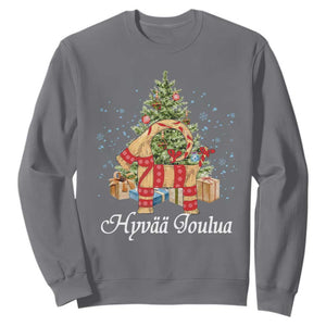 Hyv joulua Sweatshirt Finland Christmas Yulegoat Xmas Tree Himmeli TS11 Charcoal Print Your Wear