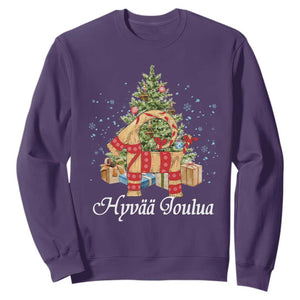 Hyv joulua Sweatshirt Finland Christmas Yulegoat Xmas Tree Himmeli TS11 Purple Print Your Wear