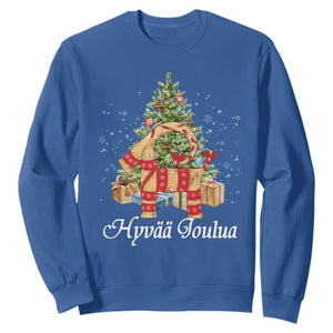 Hyv joulua Sweatshirt Finland Christmas Yulegoat Xmas Tree Himmeli TS11 Royal Blue Print Your Wear