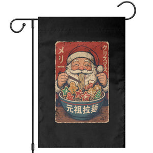 Santa Eating Ramen Noodles Japanese Christmas Garden Flag TS11 Black Print Your Wear