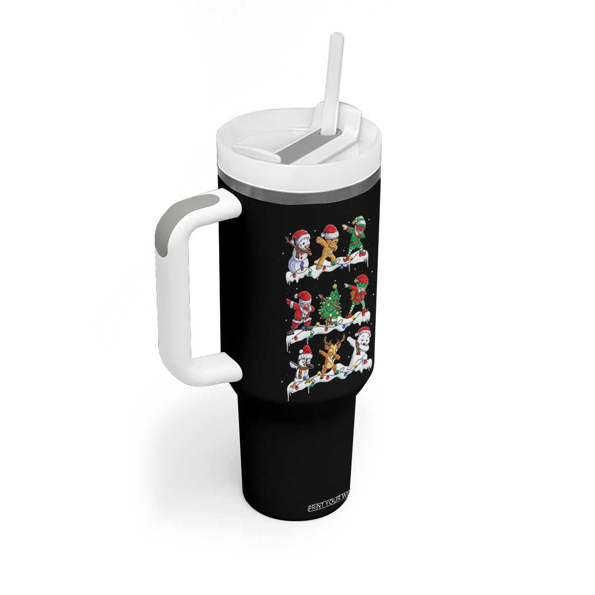 Dabbing Santa Elf Friends Christmas Light Tumbler With Handle TS11 Print Your Wear