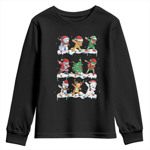 Dabbing Santa Elf Friends Christmas Light Youth Sweatshirt TS11 Black Print Your Wear