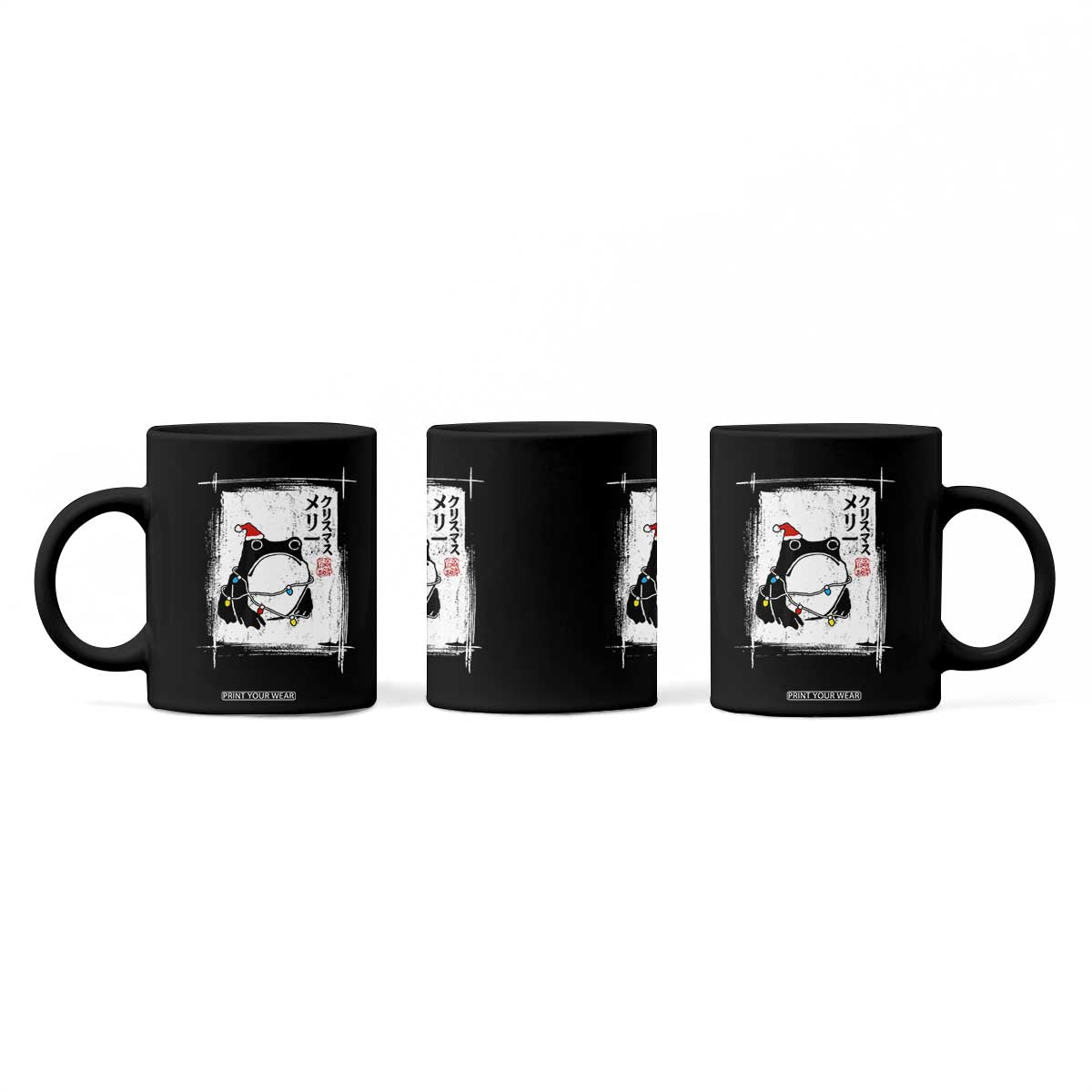 Funny Christmas Japanese Coffee Mug Santa Frog Ukiyoe Art TS11 Print Your Wear
