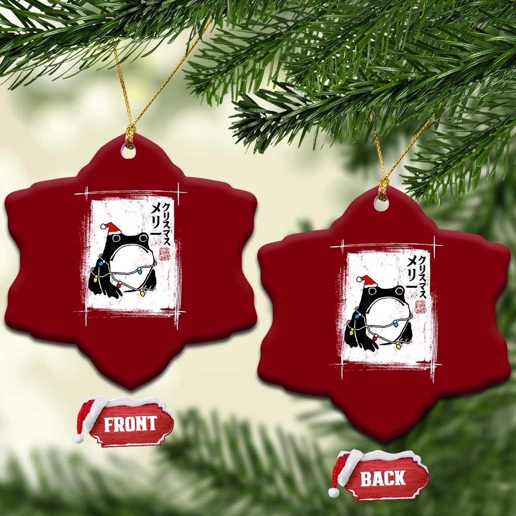 Funny Christmas Japanese Ceramic Ornament Santa Frog Ukiyoe Art TS11 Print Your Wear