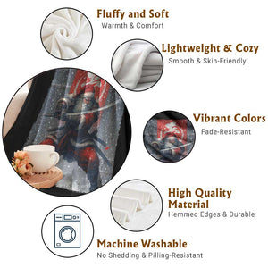 Christmas Samurai Santa Throw Blanket Japanese Xmas Warrior Sword Katana TS11 Print Your Wear