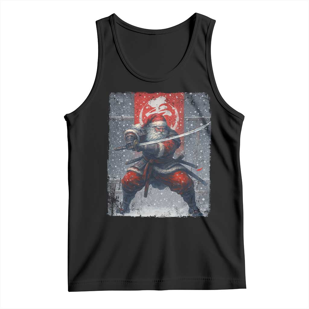 Christmas Samurai Santa Tank Top Japanese Xmas Warrior Sword Katana TS11 Black Print Your Wear