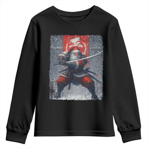 Christmas Samurai Santa Youth Sweatshirt Japanese Xmas Warrior Sword Katana TS11 Black Print Your Wear