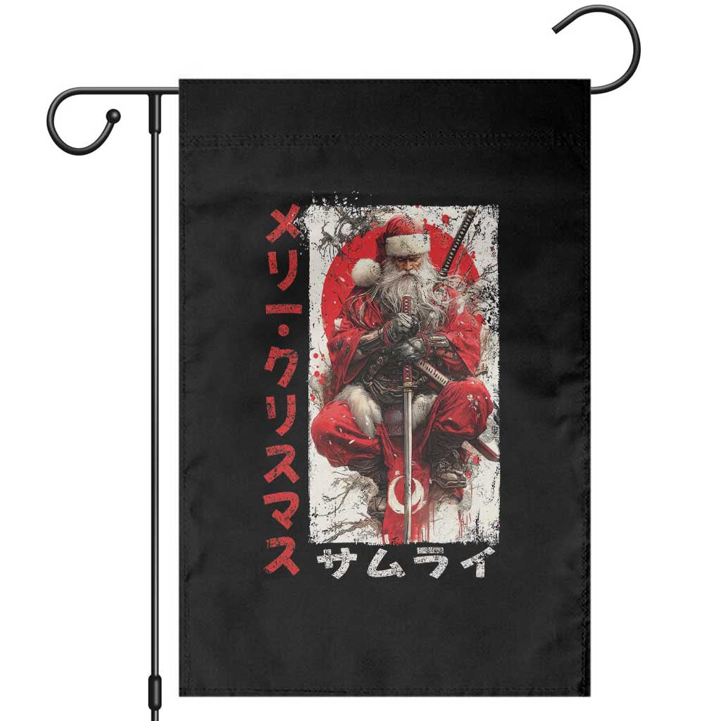 Christmas Samurai Santa Garden Flag Japanese Xmas Warrior Ukiyo-e Art TS11 Black Print Your Wear