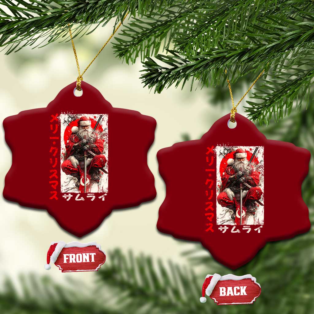 Christmas Samurai Santa Ceramic Ornament Japanese Xmas Warrior Ukiyo-e Art TS11 Print Your Wear