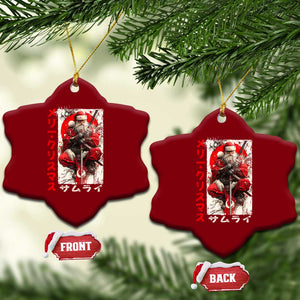 Christmas Samurai Santa Ceramic Ornament Japanese Xmas Warrior Ukiyo-e Art TS11 Print Your Wear