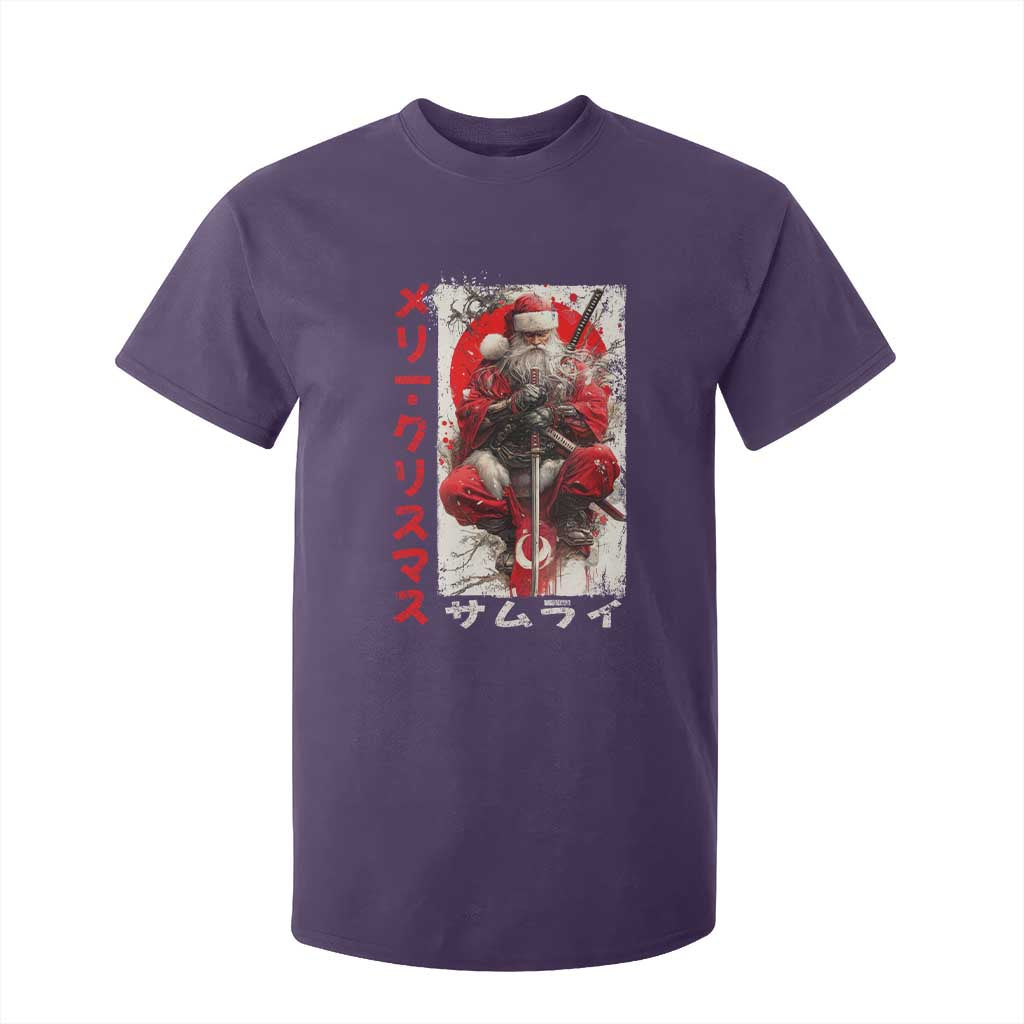 Christmas Samurai Santa T Shirt For Kid Japanese Xmas Warrior Ukiyo-e Art TS11 Purple Print Your Wear