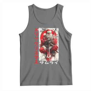 Christmas Samurai Santa Tank Top Japanese Xmas Warrior Ukiyo-e Art TS11 Black Heather Print Your Wear