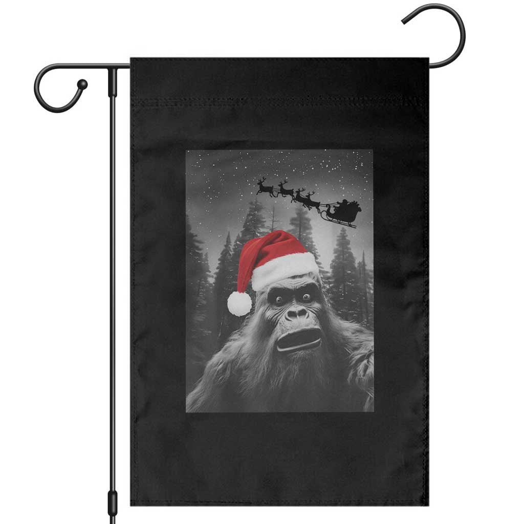 Funny Bigfoot Santas Sleigh Selfie Christmas Garden Flag TS11 Black Print Your Wear