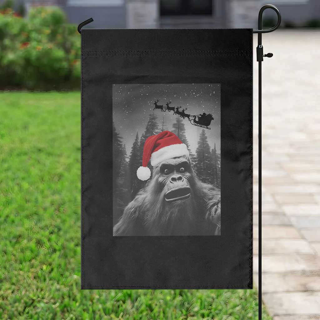 Funny Bigfoot Santas Sleigh Selfie Christmas Garden Flag TS11 Print Your Wear