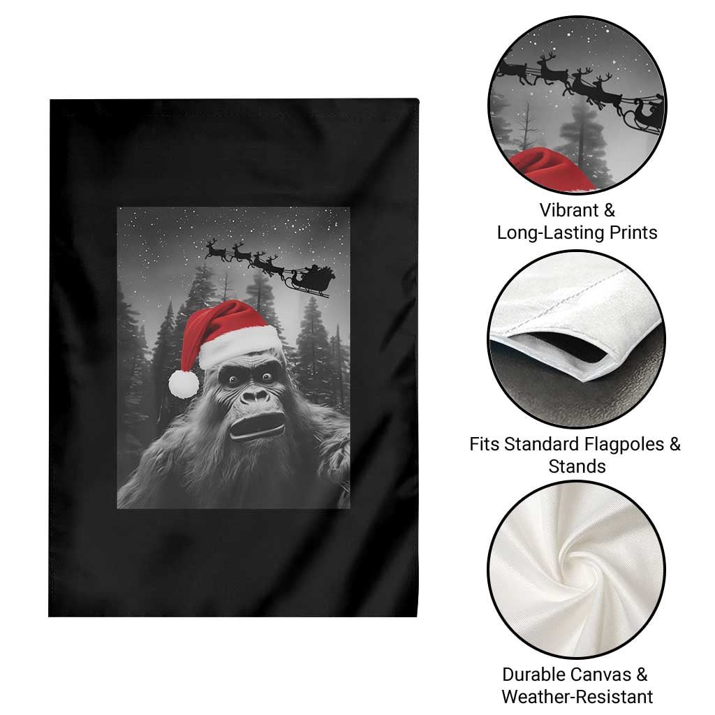 Funny Bigfoot Santas Sleigh Selfie Christmas Garden Flag TS11 Print Your Wear