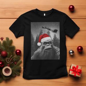 Funny Bigfoot Santas Sleigh Selfie Christmas T Shirt TS11 Black Print Your Wear