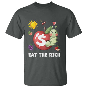 Funny Eat The Rich T Shirt Hungry Caterpillar Fruit Social Activist TS11 Dark Heather Print Your Wear