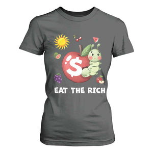 Funny Eat The Rich T Shirt For Women Hungry Caterpillar Fruit Social Activist TS11 Dark Heather Print Your Wear