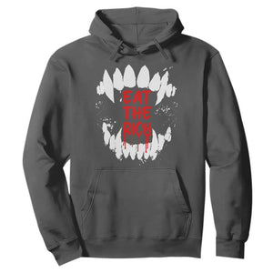 Eat The Rich Hoodie Vamp Fangs Social Activist TS11 Dark Heather Print Your Wear