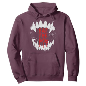 Eat The Rich Hoodie Vamp Fangs Social Activist TS11 Maroon Print Your Wear