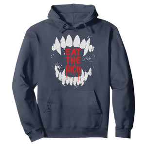 Eat The Rich Hoodie Vamp Fangs Social Activist TS11 Navy Print Your Wear