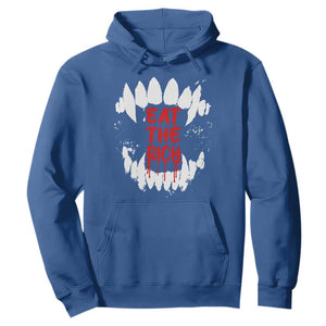 Eat The Rich Hoodie Vamp Fangs Social Activist TS11 Royal Blue Print Your Wear