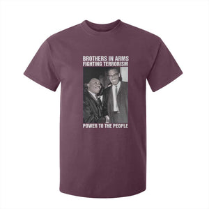 Martin Luther King And Malcolm X T Shirt For Kid Brothers In Arms Fighting Terrorism Power To The People TS11 Maroon Print Your Wear